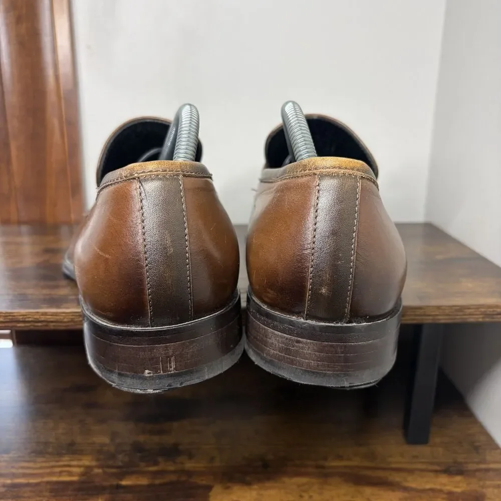 Size 9 Mens - Bruno Magli Cicero Cognac Leather Penny Loafers Italy With Box